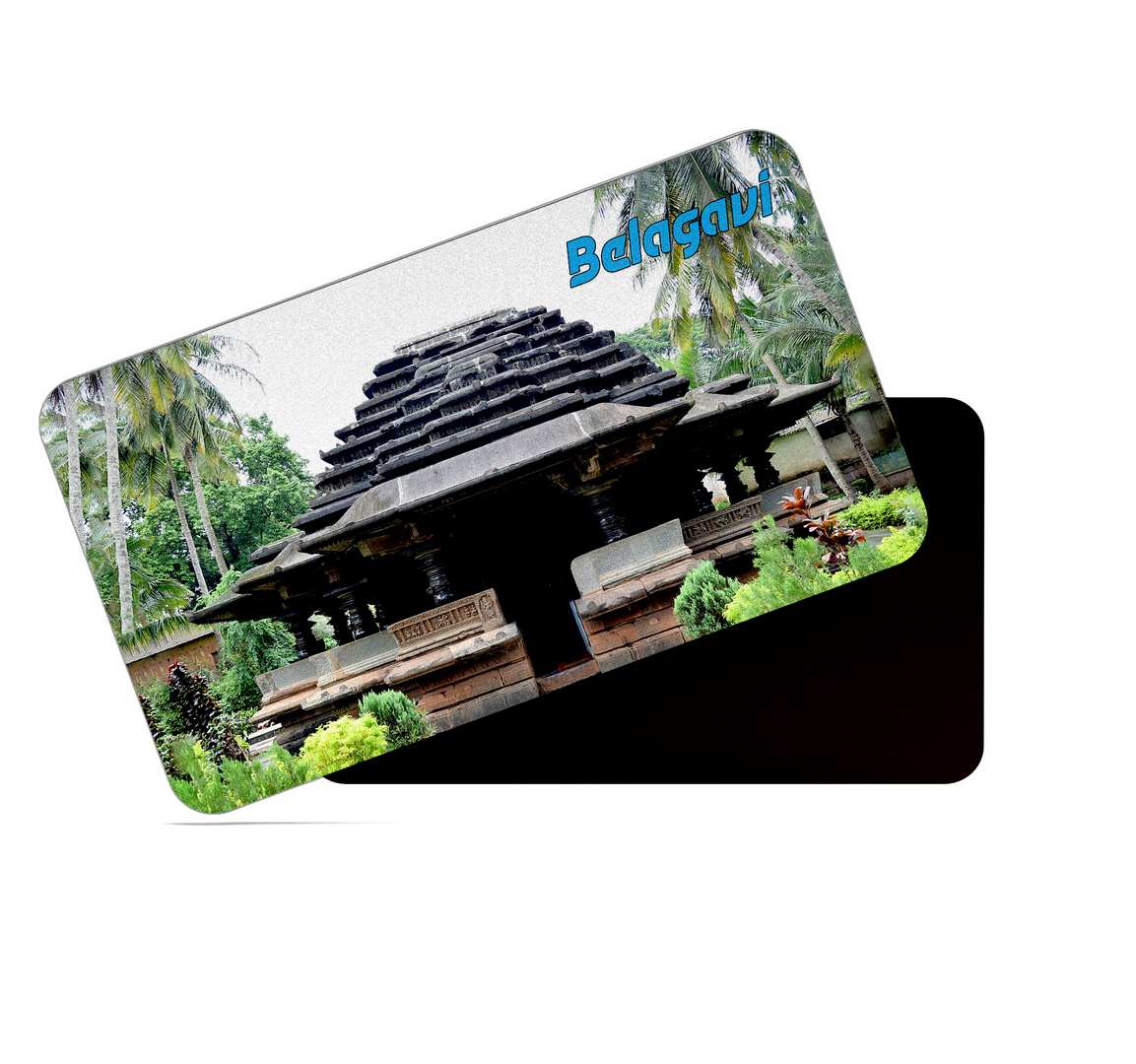 dhcrafts Multicolor Karnataka Belagavi Design Rectangular Rubber Matte Finish Fridge Magnet / Magnetic Card Pack of 1 (8.6cm x 5.4cm)